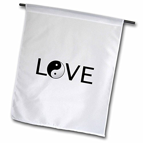 3dRose fl_180486_1 Love Text with Black and White Chinese Yin Yang Peace Symbol Word Art Garden Flag 12 by 18-Inch 3dRose fl_180486_1 Love Text with Black and White Chinese Yin Yang Peace Symbol Word Art Garden Flag 12 by 18-Inch