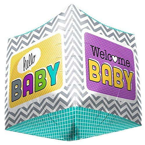 Northstar 17 inch Cube-Welcome Baby Foil Balloon Multicolor