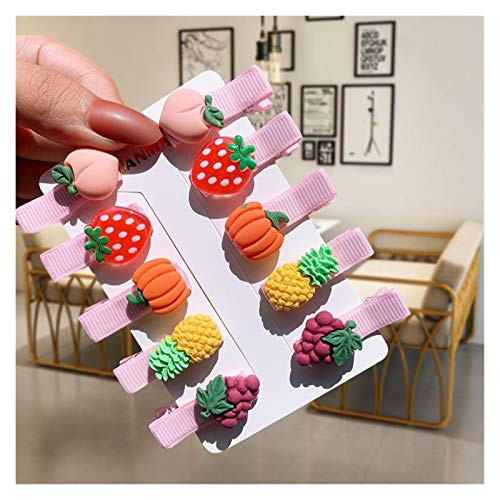 Letaowl Hair Clips 10PCS/Set Cartoon Girls Cute Hair Clip Animal Fruit Barrettes Children Fashion Hairpins New Headdress Hair Accessories -Color  Yellow-