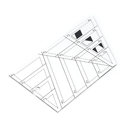 JUANLIAN Quilting Ruler Shape Measure Trapezoid Quilts Plastic Ruler DIY Patchwork Sewing Tools