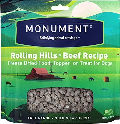 Monument Freeze Dried Food Topper or Treat for Dogs - Freeze Dried Raw Superfood Protein All Natural Limited Ingredients Wholesome and Complete Nutrition Made in The USA Green -MON-301-
