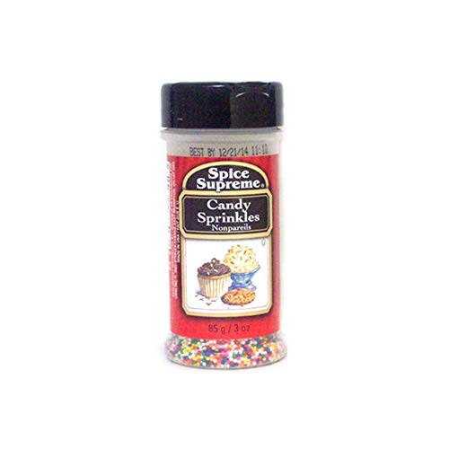 Spice Supreme Candy Sprinkles nonpareils 2.5-oz. plastic shaker