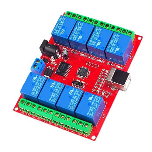 YMXLB Drive Free USB Control Switch 8-Way 24V Relay Module Computer Control Switch PC Intelligent Control