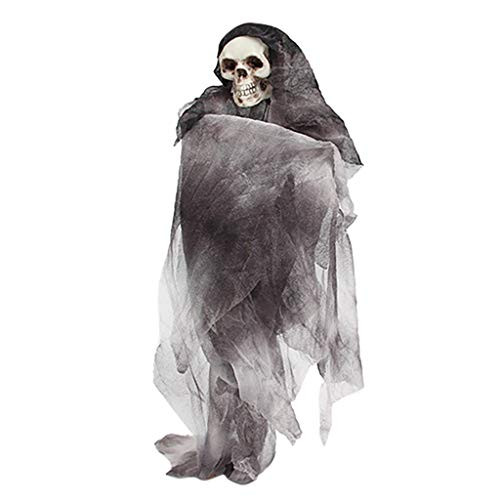 HSada Halloween Hanging Ghost Halloween Skeleton Grim Reaper Door or Wall Curtain for Haunted House Prop Decor