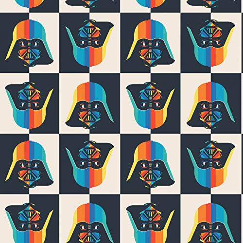 Star Wars Rainbow Darth Vader Premium Quality 100 percent Cotton Fabric by The Yard.