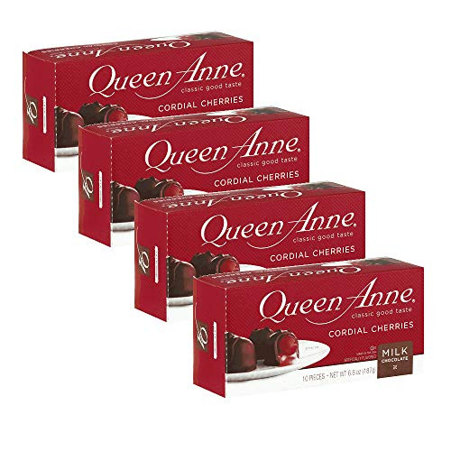 Queen Anne Cordial Cherries Milk Chocolate-covered 6.6 Ounces -10 Count Box Pack of 2- -4 pack 6.6 Ounces-
