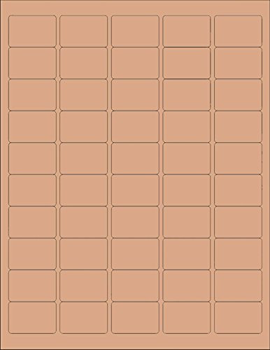 -6 SHEETS- 300 1x1-1/2 INCH BROWN KRAFT STICKERS FOR LASER /INKJET PRINTERS BLANK - SIZE 8-1/2 inchX11 inch STANDARD SHEETS