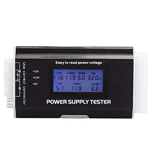 Computer Power Supply Tester with LCD Display Power Tester for ATX/BTX/ITX/TFX Computer Power Aluminum Alloy Power Supply Tester with PG Automatic Alarm