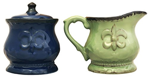 Tuscany Fleur De Lis Creamer and Sugar Set