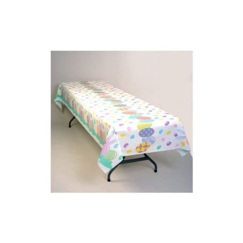 Easter Eggs Plastic Banquet Tablecloth 54 inch x 108 inch
