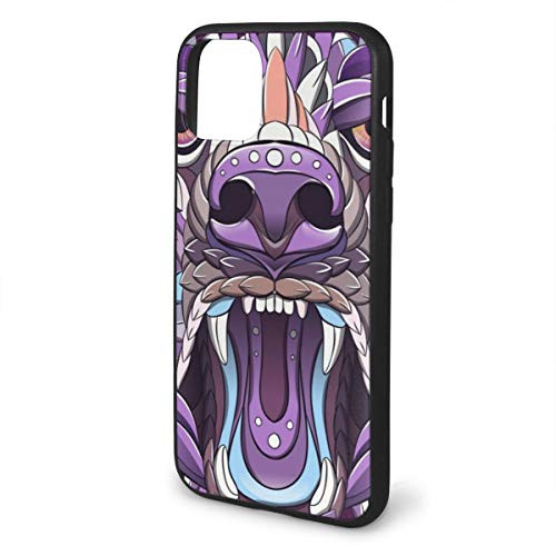 Uo1oh Roaring Bear iPhone 11 Mobile Phone Case Soft Microfiber Cloth Pad Shock and Drop Protection-Black
