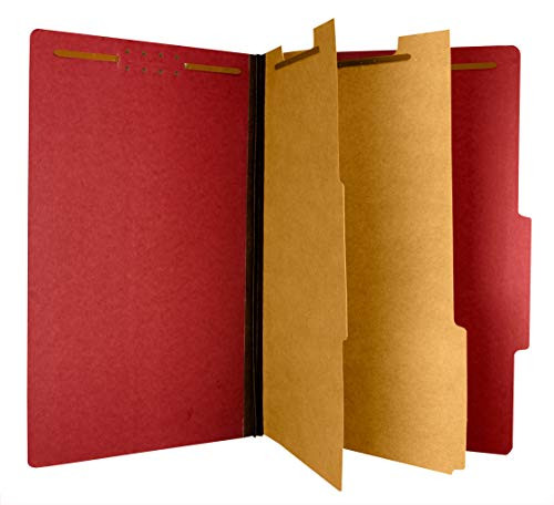 Pressboard Classification File Folder with 2 dividers and Fasteners, Letter Size, 2" Expansion, Box 10