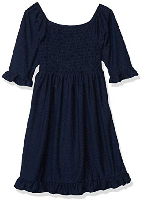 Speechless Girls Smocked Bodice Dress Navy 8