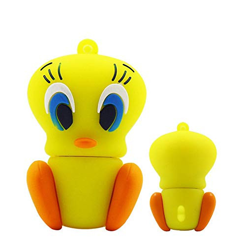 2.0 Tweety Bird Yellow Animal 16GB USB External Hard Drive Flash Thumb Drive Storage Device Cute Novelty Memory Stick U Disk Cartoon