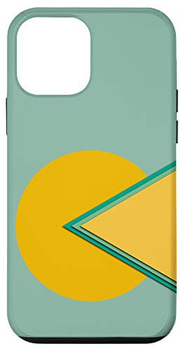 iPhone 12 mini blue modern abstract geometric sunny circle with triangles Case