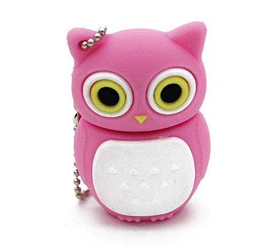2.0 Pink Owl Bird 16GB USB External Hard Drive Flash Thumb Drive Storage Device Cute Novelty Memory Stick U Disk Cartoon Animal