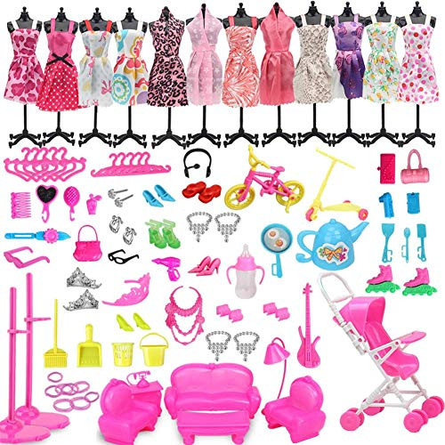 Grehod 108PCSDoll Accessories Toys? Dolls Fashion Set for Dressing Up Dolls ?Mini Party Outfits Clothes?Barbie Decorating Playset ?Blonde Doll Clothe Accessories Set?Accessories for 11.5 Inch Dolls Grehod 108PCSDoll Accessories Toys? Dolls Fashion Set for Dressing Up Dolls ?Mini Party Outfits Clothes?Barbie Decorating Playset ?Blonde Doll Clothe Accessories Set?Accessories for 11.5 Inch Dolls
