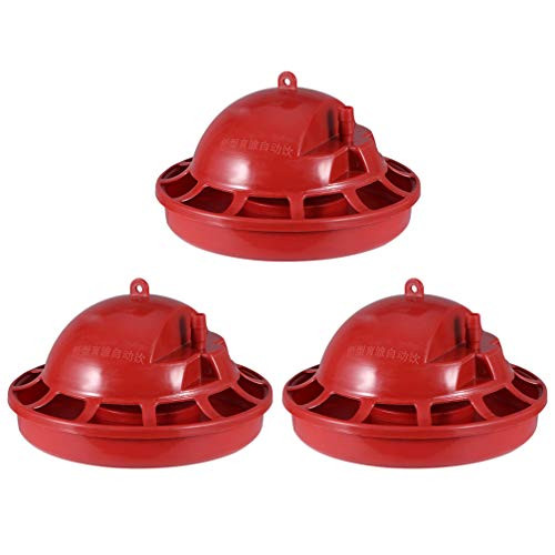 DOITOOL 3PCS Automatic Poultry Waterer Plastic Chicken Drinking Cups Bowl Feeder Food Dispenser Poultry Drinking Fountain Machine for Chicken Bird Quail