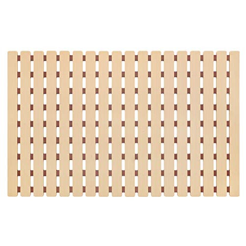 Yolife Bath Mat Non Slip Shower Mat Eco-Friendly Rapid Drainage for Bathroom Kitchen Floor with Strong TPE Suction Cups 15.7 inchx24.8 inch -F-Brown-