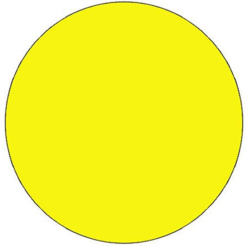 1 inch Diameter Bright Yellow Circle Labels -500 per Roll-