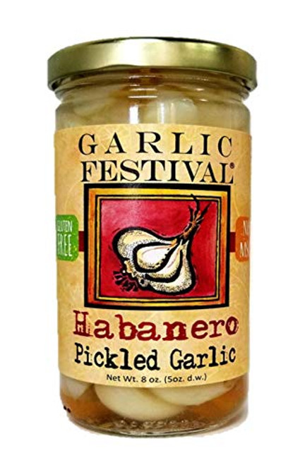 Garlic Festival Foods Pickled Garlic -Habanero 8 oz.-