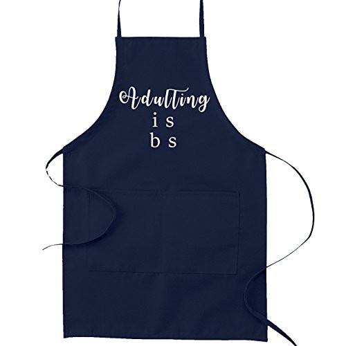 Adulting is BS Funny Parody Cooking Baking Kitchen Apron - Navy Blue