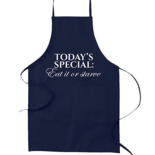 Today's Special: Eat It or Starve Funny Parody Cooking Baking Kitchen Apron - Navy Blue Today's Special: Eat It or Starve Funny Parody Cooking Baking Kitchen Apron - Navy Blue
