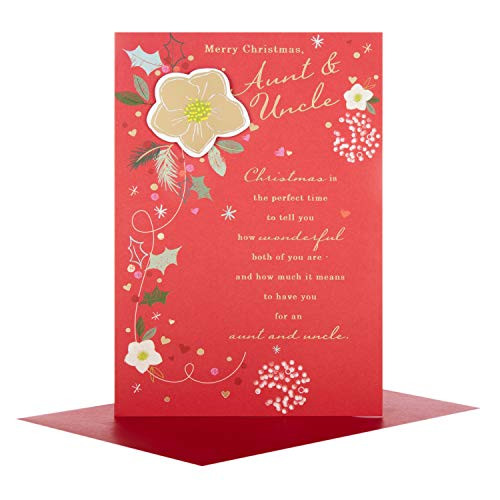 Hallmark Aunt  and  Uncle Medium Christmas Card Festive Season