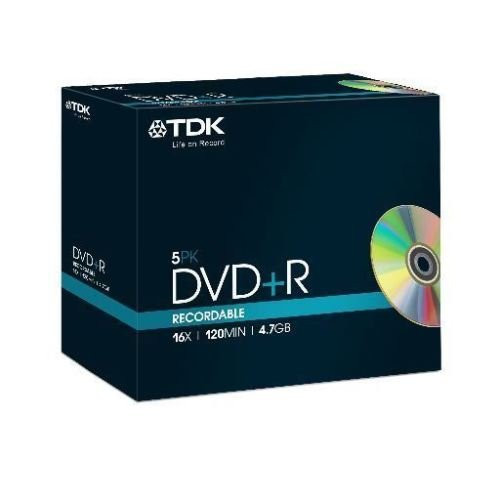 TDK DVD+R 120 Minutes 4.7GB 16X Speed Recordable Blank Disc - 20 Pack Jewel Case