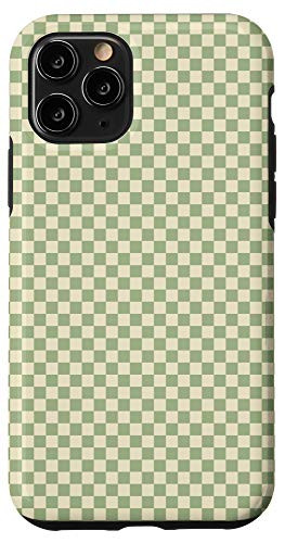 iPhone 11 Pro Checkerboard Pattern Gift Green Light Yellow Checkered Case