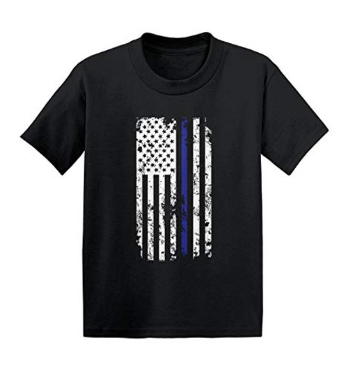 Haase Unlimited Blue Line American Flag - Support Police Infant/Toddler Cotton Jersey T-Shirt -Black 2T- Haase Unlimited Blue Line American Flag - Support Police Infant/Toddler Cotton Jersey T-Shirt -Black 2T-