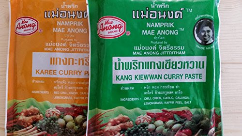 Thai Curry Pastes Mae Anong Karee - Yellow - and Green Curry Paste Thai Curry Pastes Mae Anong Karee - Yellow - and Green Curry Paste