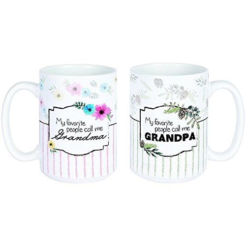 Carson Grandma and Grandpa Mug Set Of 2 Pc