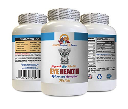 cat Vitamins for Eyes - Eye Health Solution for Cats - Best Vision - Helps Dry Itchy Eyes - Advanced Formula - cat Cranberry - 60 Tablets -1 Bottle-