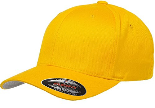 Flexfit Mens Athletic Baseball Fitted Cap Gold Large/X-Large