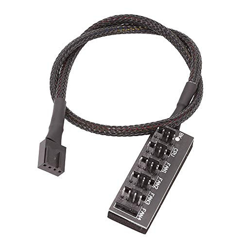 SENQI 5-Port Fan Hub Splitter PWM Fan Splitter Hub Cable Motherboard 4-Pin PWM hub Fan Splitter PC 4 Pin Fan Extension Power Cable 1 to 5 Converter 15.7 inches