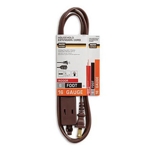 Master Electrician 09401ME 6-Feet Cube Extension Cord with Power Tap Brown