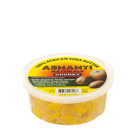 ASHANTI NATURALS 100 percent CHUNKY NATURAL AFRICAN SHEA BUTTER YELLOW 5 OZ.