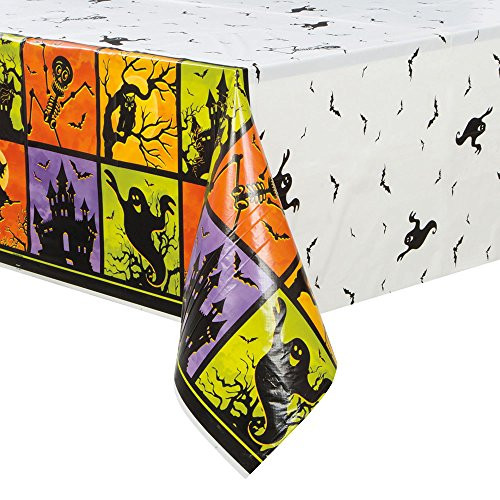 Haunted House Halloween Plastic Tablecloth 84 inch x 54 inch