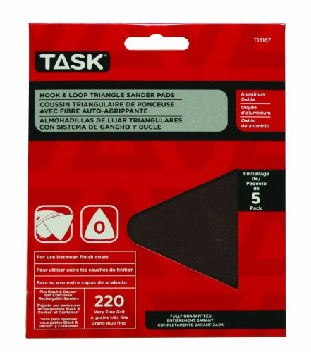 Task Tools T13167 Hook and Loop Triangle Detail Sander Pads for Black and Decker and Craftsman