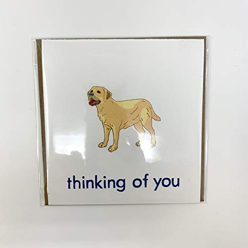 Yellow Labrador Retriever Thinking of You Greeting Card