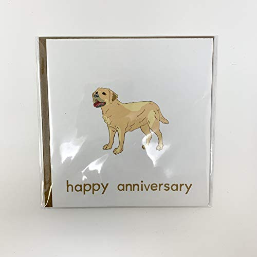Yellow Labrador Retriever Happy Anniversary Greeting Card