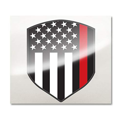 Thin Red Line USA American Flag Fire Rescue Firefighter Fire Department Decal Sticker - Shield Thin Red Line USA American Flag Fire Rescue Firefighter Fire Department Decal Sticker - Shield
