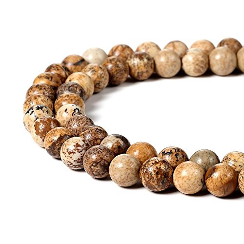 8mm Natural Picture Jasper Beads Round Semi Precious Gemstone Loose Beads for Jewelry Making -47-50pcs/strand-