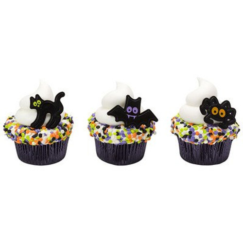CakeDrake Halloween Bat Witch Cat Black Icons Plastic -12- Party Cupcake Topper Picks PICS CakeDrake Halloween Bat Witch Cat Black Icons Plastic -12- Party Cupcake Topper Picks PICS