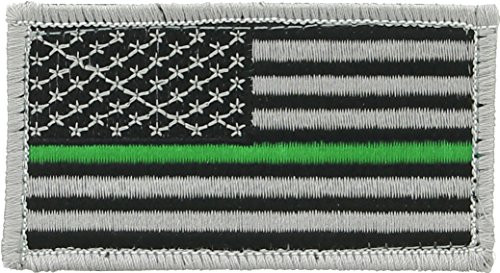 Military Uniform USA American Flag Patch Military Hook Flag Patch -Thin Green Line-