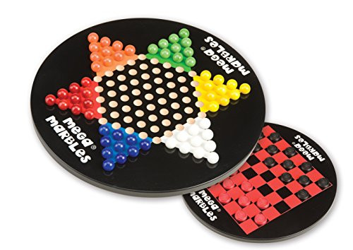 Mega Fun USA Chinese Checkers Wood Game with Mega Marbles