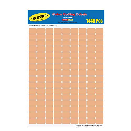 1440 Pcs 1/2 inch x 3/4 inch Rectangle Color Coding Dot Labels Brown 0.5 x 0.75 Inches Rectangular Stickers 8 1/2 inch x 11 inch Sheet ? 10 Sheet ?