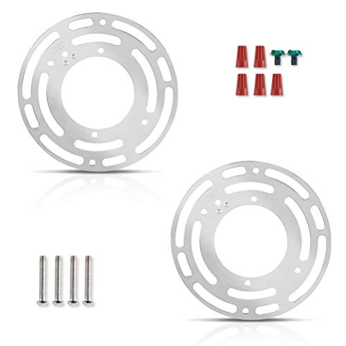 2 Pack Universal Light Fixture Crossbar Kit 4 Inch Diameter Circle Mounting Bracket Steel Crossbar Plate with Ground Screw for Mount Wall Light Vintage Close to Ceiling Light Chandelier