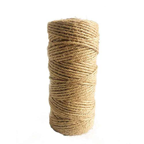 Natural Jute Twine 3Ply 328Feet Arts and Crafts Jute Rope Industrial Packing Materials Packing String for Gifts DIY Crafts Decoration Bundling Gardening and Recycling -100m-